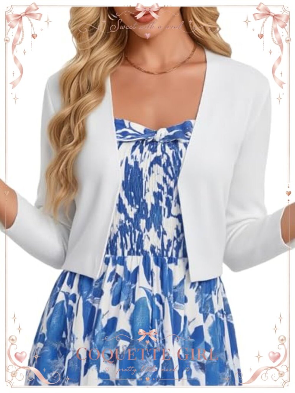 Womens 3/4 Sleeve Cropped Cardigan Lightweight Knit Bolero Shrug for Dresses